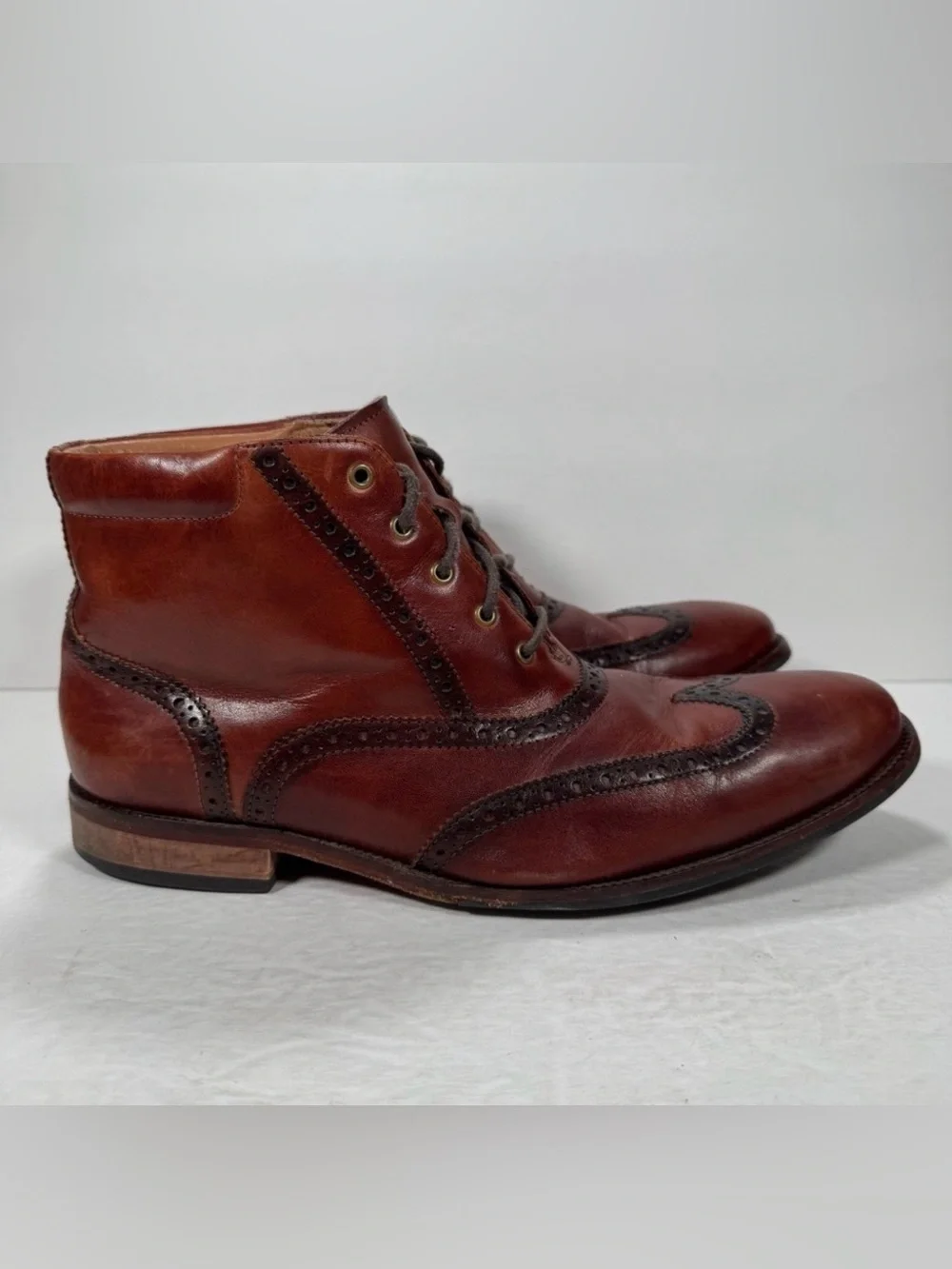 Cole Haan Brown Leather Williams Wingtip Lace Up Chukka Boots Men Size 10W